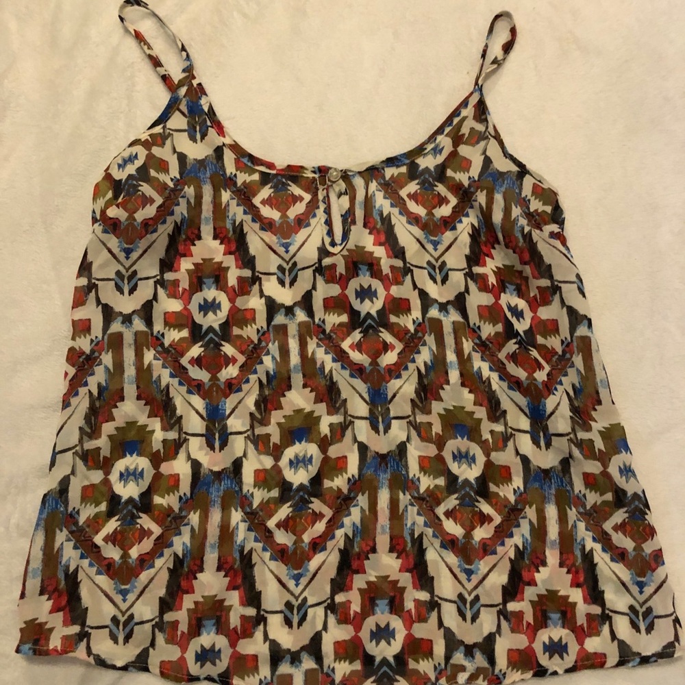 Sheer Aztec Print Tank Top